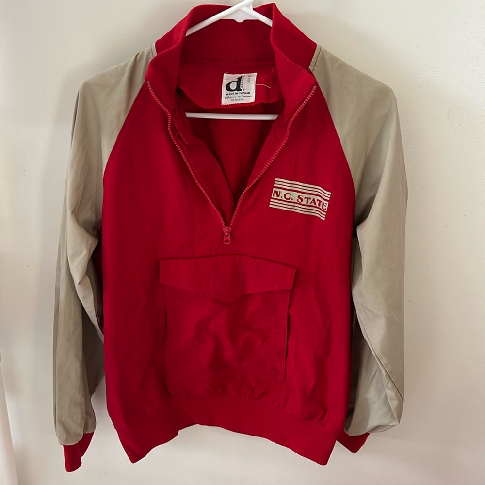 Vintage Downerwear 1/2 Zip Kangaroo Pocket Pullover Jacket N.C. State Sz Small